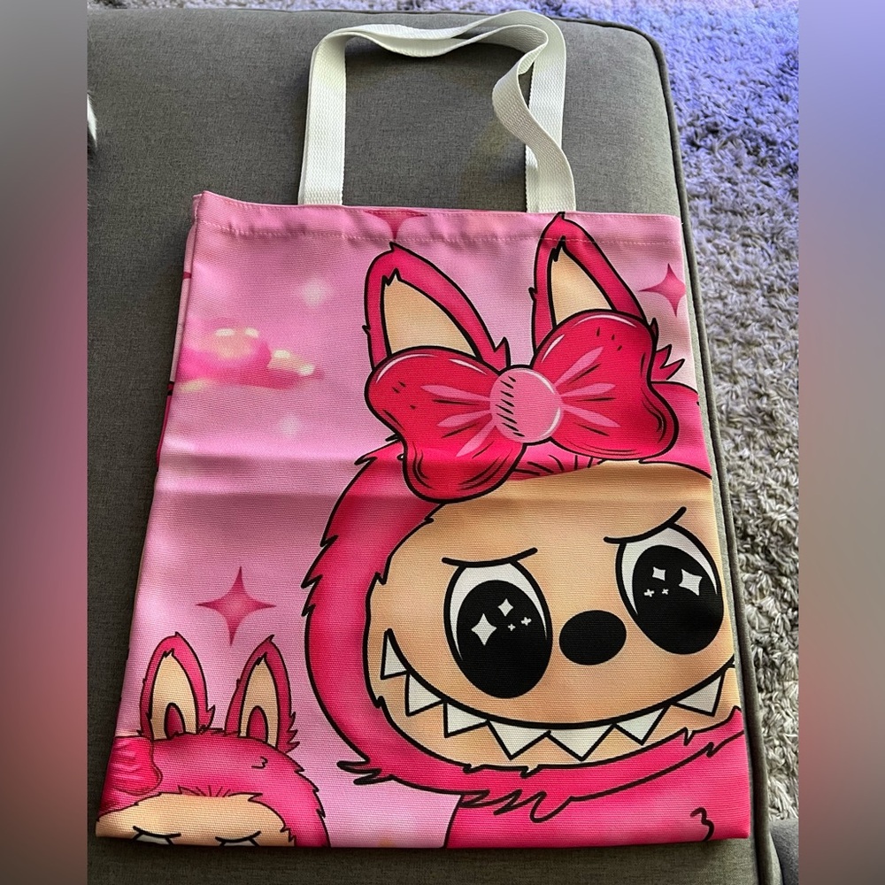 Labubu Canvas Pink Tote Bag